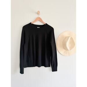 J.Crew Factory | NWT Wool Blend Boyfriend Sweater Black Relaxed | Sz S